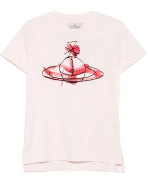 Vivienne Westwood T-Shirt Con Stampa Orb - Rosa