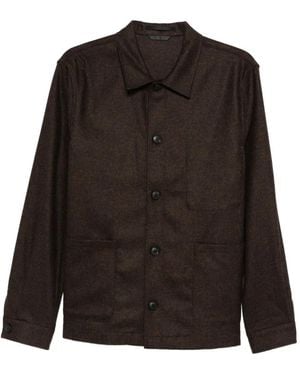Sunspel Buttoned Wool Jacket - Black
