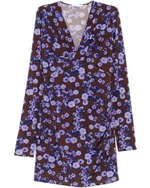 Patrizia Pepe Floral-Print Mini Dress - Blue