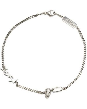 Saint Laurent Opyum Rhinestones Bracelet - White