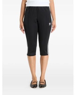adidas Side-Stripe Capri Track Pants - Black