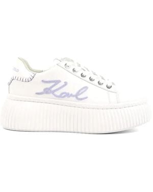 KARL LAGERFELD Kreeper Cornelly Flatform Trainers - White
