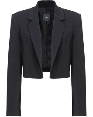 Pinko Cropped Notch-Lapel Blazer - Black