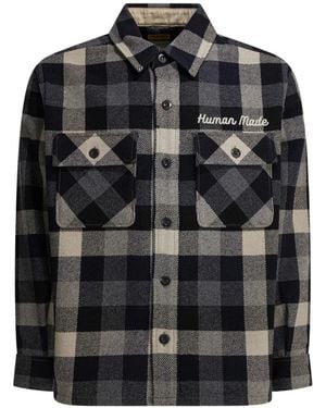 Human Made Manteau Oversize À Carreaux - Black