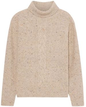 Brooks Brothers Cable-Knit Detailed Turtleneck Jumper - Natural
