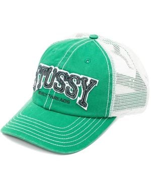 Stussy Md Burly Threads Logo-Patch Baseball Cap - Green