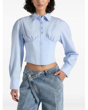Manière De Voir Margot Corset Cotton Shirt - Blue