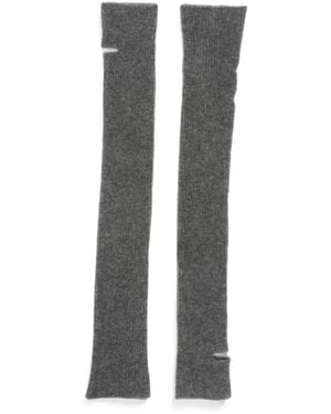 Roberto Collina Fine-Knit Thumb-Slot Gloves - Gray