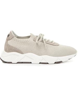 Peserico Lace-Up Panelled Trainers - White