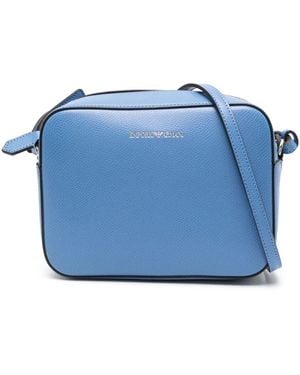 Emporio Armani Logo-Stamp Cross Body Bag - Blue