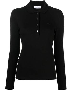 Lacoste Stretch-Cotton Polo Top - Black