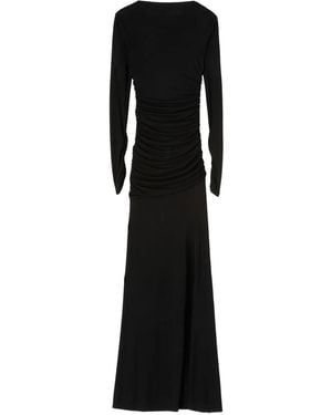 MSGM Gerafftes Maxi-Abendkleid mit Schnürung - Schwarz