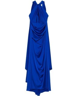 Talbot Runhof Abendkleid Mit Cape-Einsatz - Blau