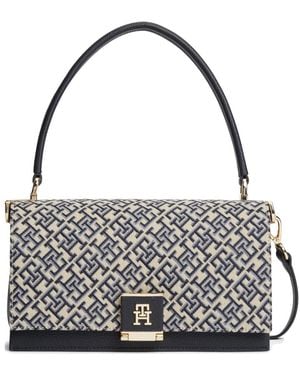 Tommy Hilfiger Monogram-Pattern Shoulder Bag - White