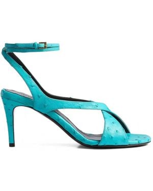 KHAITE Liria Cross Strap Sandals - Blue