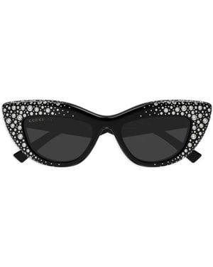 Gucci Cat-Eye-Sonnenbrille Mit Kristallen - Schwarz