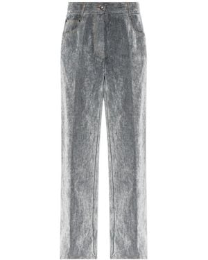 forte_forte Velvet-Finish Jeans - Grey