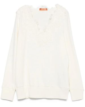 Ermanno Scervino Jersey con detalles de encaje - Blanco