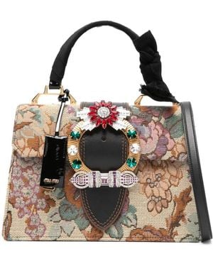 Miu Miu Floral embellished shoulder bag - Schwarz