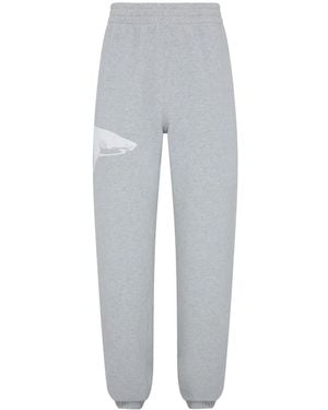 Let's Swim Shark-Logo Track Trousers - Grey