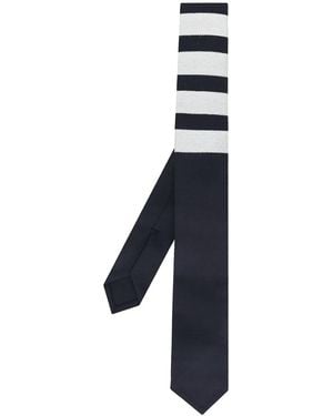 Thom Browne 4-Bar Plain Weave Tie - Blue
