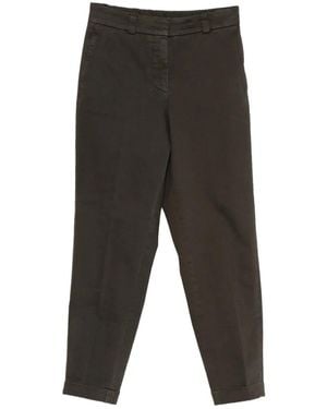 Peserico Cuffed-Hem Cropped Trousers - Black