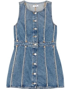 RE/DONE Frayed Denim Minidress - Blue