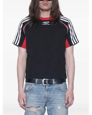 Protocol Index Side-Stripe Raglan-Sleeve T-Shirt - Black