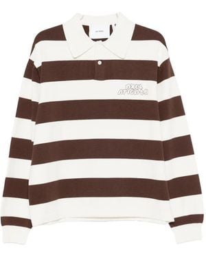 Axel Arigato Rey Striped Logo Polo Shirt - Brown