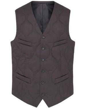 Comme des Garçons Chaleco Acolchado De Lana - Gris