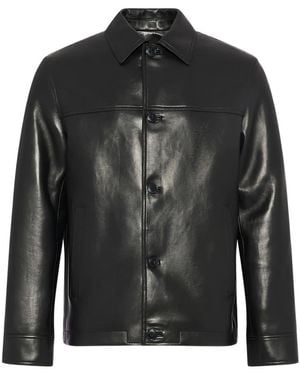 Yves Salomon Lammlederjacke mit Knopfverschluss - Schwarz