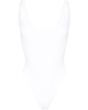 Elisabetta Franchi Rhinestone-Embellished Monogram Swimsuit - White