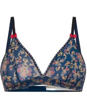 Momoní Soutien-Gorge Tutu Imprimé À Bonnets Triangles - Blue