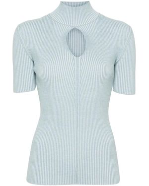 Fendi Cut-Out Detail Knitted Top - Blue