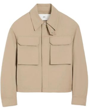 Ami Paris フラップポケット オーバーシャツ - ナチュラル