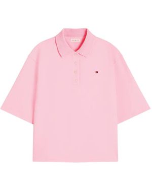 Tommy Hilfiger Poloshirt Mit Logo-Stickerei - Pink