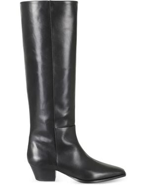 Aeyde Bottes Hautes Medea À Bout Pointu - Black