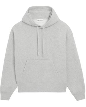 Ami Paris Ami De Coeur Embossed-Logo Hoodie - Grey