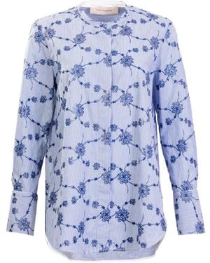 Silvia Tcherassi Cubillos Embroidered-Floral Shirt - Blue