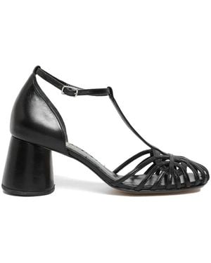 Sarah Chofakian Woven T-strap heeled sandals - Blanco