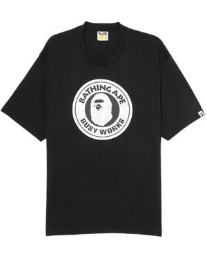 A Bathing Ape T-Shirt Con Stampa Logo - Nero