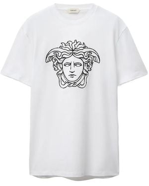Versace Camiseta Medusa Con Lentejuelas - Blanco