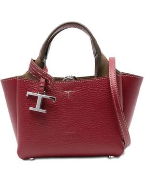 Tod's Micro Leather Tote Bag - Red