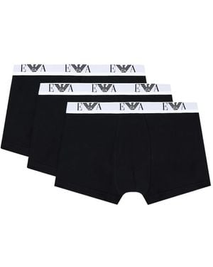 Emporio Armani Logo-Detailed Stretch-Jersey (Pack Of Three) - Black