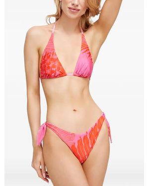 Pinko Floral-Print Triangle Bikini - Red