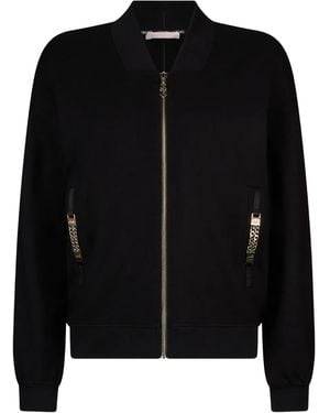 Liu Jo Chain-Detail Zip Sweatshirt - Black