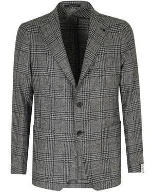 Tagliatore Prince Of Wales Check Blazer - Grey