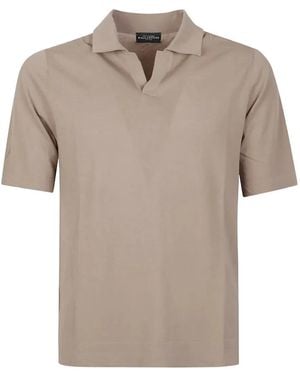 Ballantyne V-Neck Pointed-Collar T-Shirt - Grey