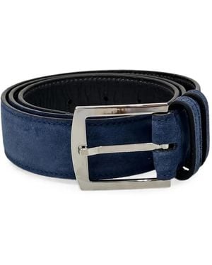 Kiton Suede Belt - Blue
