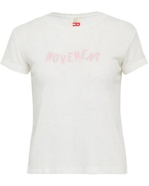 Rally Movement Ribbed-Knit T-Shirt - White